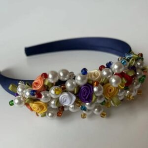 Handmade Floral Pearl Beaded Headband