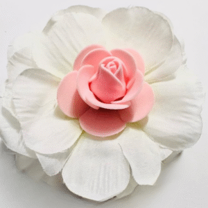 Elegant White & Pink Floral Hair Accessory