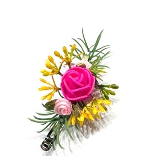 Floral Hair Clip – Pink Rose Design