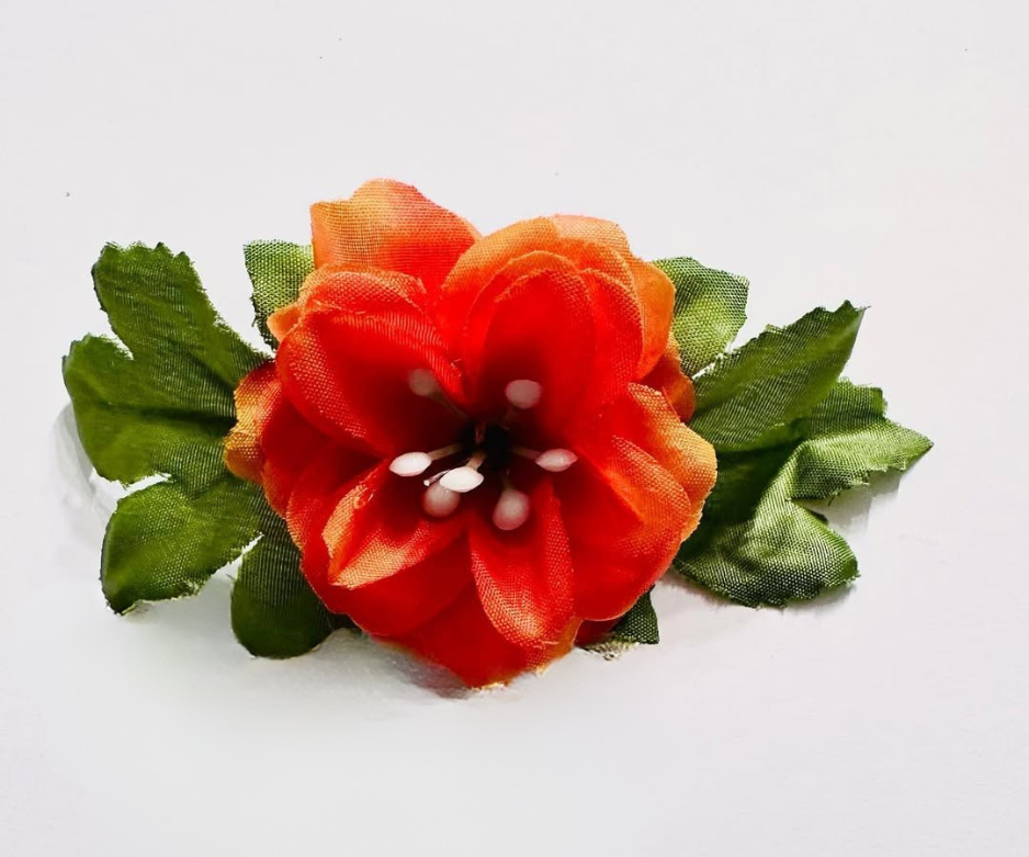 Orange Blossom Hair Clip – Handmade Floral Hair Accessory
