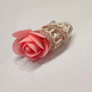 Rustic Pink Rose Hair Clip