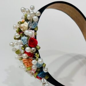 Colorful Blossom & Pearl Hairband